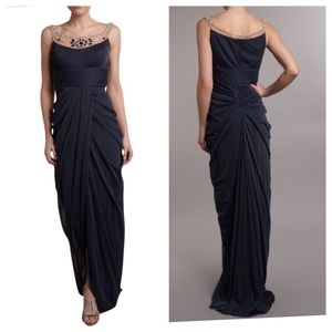 Adrianna Papell Ornate Neck Embellished Dress